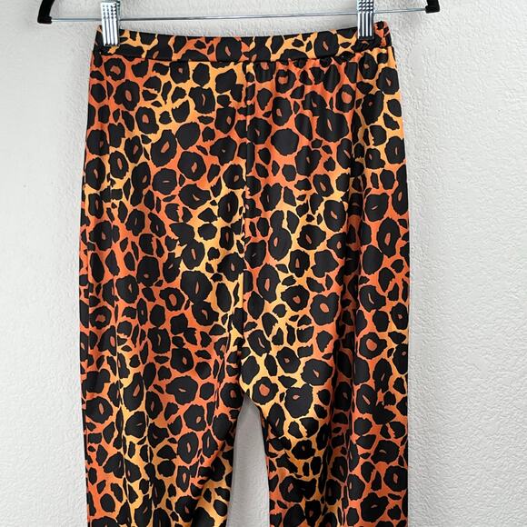 Wide Leg High Rise Leopard Cheetah Leggings Halloween Costume Adult Small/Medium - Picture 5 of 10